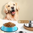 thumbnail image 3 of Cuenco de agua para perros de acero inoxidable para mascotas, cuencos de alimentación con base de goma, paquete de 2, 3 of 5