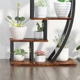 thumbnail image 4 of Ataucjin Plant Stand Indoor 2 Pack,5 Tier Tall Metal Indoor Plant Stand, Half Moon Shape Garden Plant Holder, Round Flower Shelf Rack with 4 Hanging Hooks Stylish Tiered Flower Storage Rack Tall Metal, 4 of 7