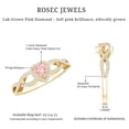 thumbnail image 6 of Rosec Jewels IGI Certified Lab Grown 1 Carat Pink Diamond Heart Engagement Ring with Halo - Pink White Diamond Crossover Ring - with Jewelry Box, 14K Yellow Gold, US 8.50, 6 of 9