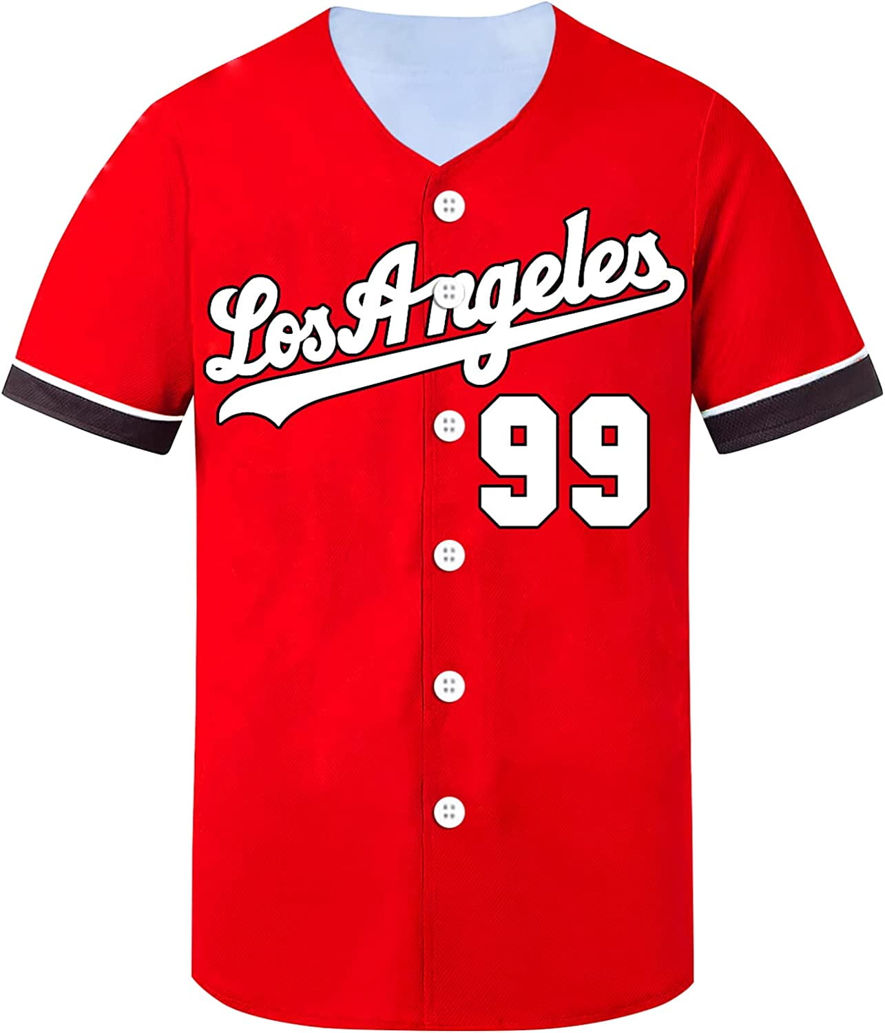  Los Angeles 99 Printed Baseball Jersey Shirt for Men and Women,  Short Sleeve Baseball Tops Sport Uniform for Party and Club : Sports 