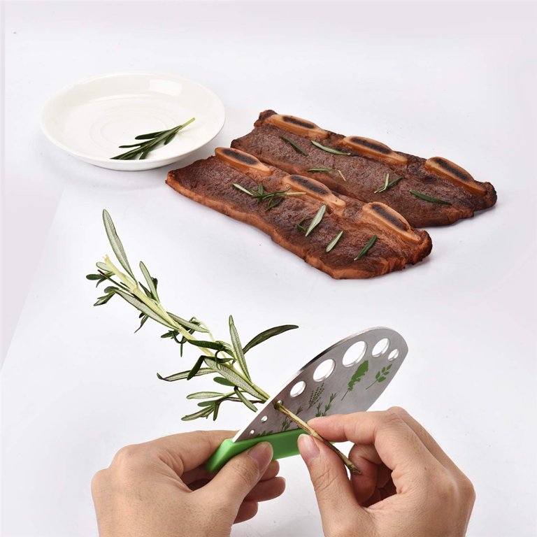 Herb Stripper Tool Stainless Steel Herb Leaf Zipper Cilantro Leaf Remover  Vegetable Leaf Stripper Cutter Thyme Destemmer Home Kitchen Peeling Tool  for