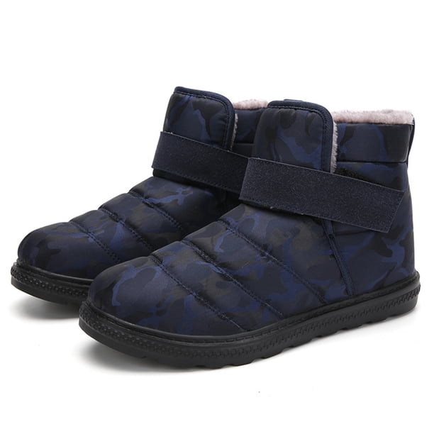 Zapatos Planos para Caminar Mujer Antideslizantes Forrados de Felpa para Viajes al Aire Libre (45) Azul