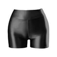 thumbnail image 4 of HXWCHs Glam Satin High Waist Fit Shorts for Nightlife with Sleek Shine and Elegant Finish L Black, 4 of 7
