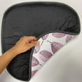 thumbnail image 4 of Leaves Chair Seating Cushion Set of 2, Print of Stripes and Dashes Forming Leafy Shapes, Seat Pads for Office with Anti-slip Backing, 16"x16", Eggplant Multicolor, by Ambesonne, 4 of 5