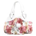 thumbnail image 1 of Sac à Main en Cuir Imprimé Fleur Rose Colorée pour Femmes, 1 of 9