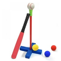 16.5 inch Foam T Ball Kids Baseball Softball Bat Set Batting Tee, 4 Colored Balls Included for Toddler 3 4 Years Indoor Outdoor Sport Playing Toys