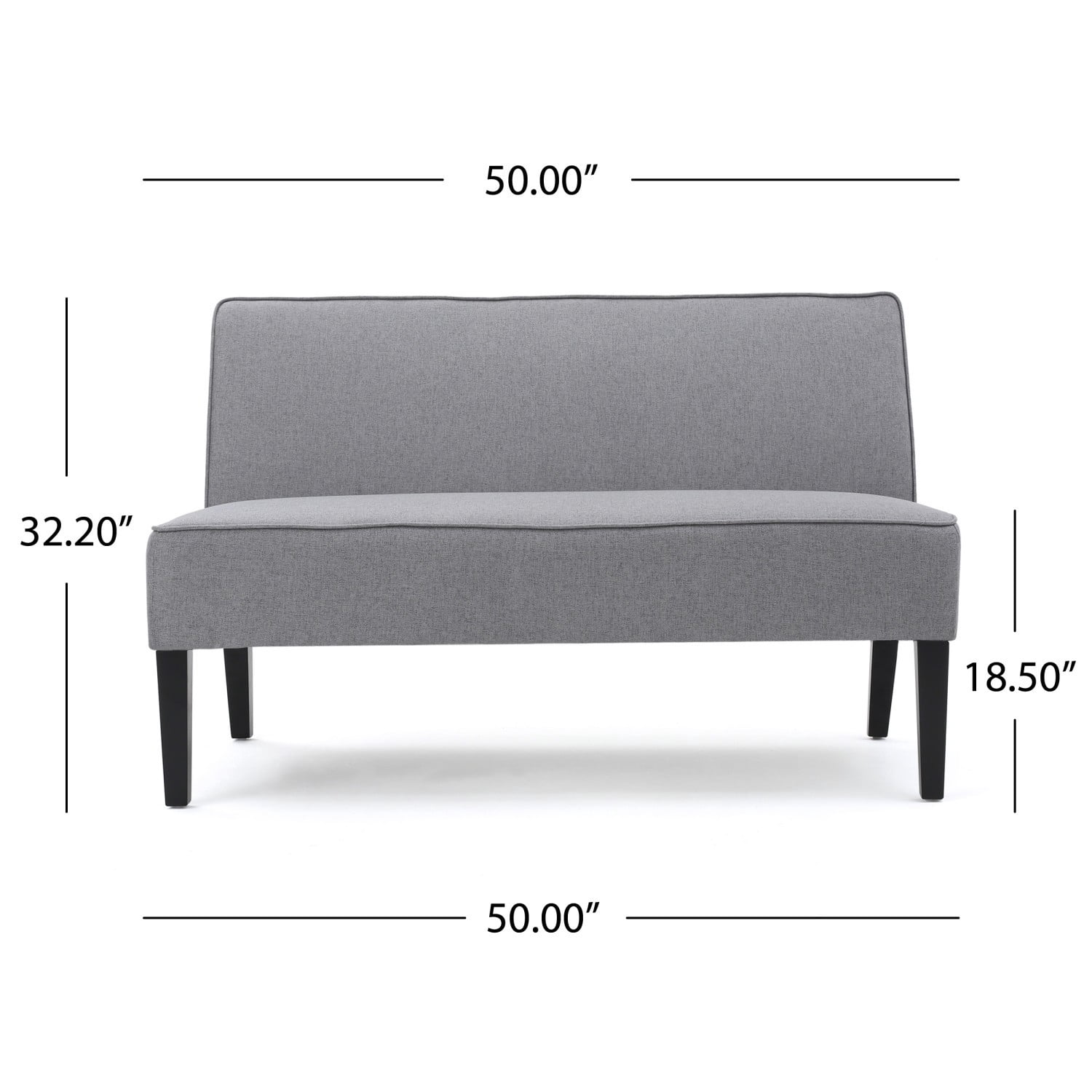 50" Upholstered Loveseat Sofa Modern 2 Seater Couch with Birch Wood Legs, Linen Fabric Small Space Sofa for Living Room Bedroom Office, Grey