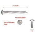 thumbnail image 3 of #12 X 2 Stainless Pan Head Phillips Wood Screw, (25pc), 18-8 (304) Stainless Steel Screws by Bolt Dropper, 3 of 6
