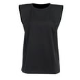 thumbnail image 3 of Hirigin Women Padded Shoulder T-Shirts Sleeveless Crewneck Vest Cotton Tank Top, 3 of 5