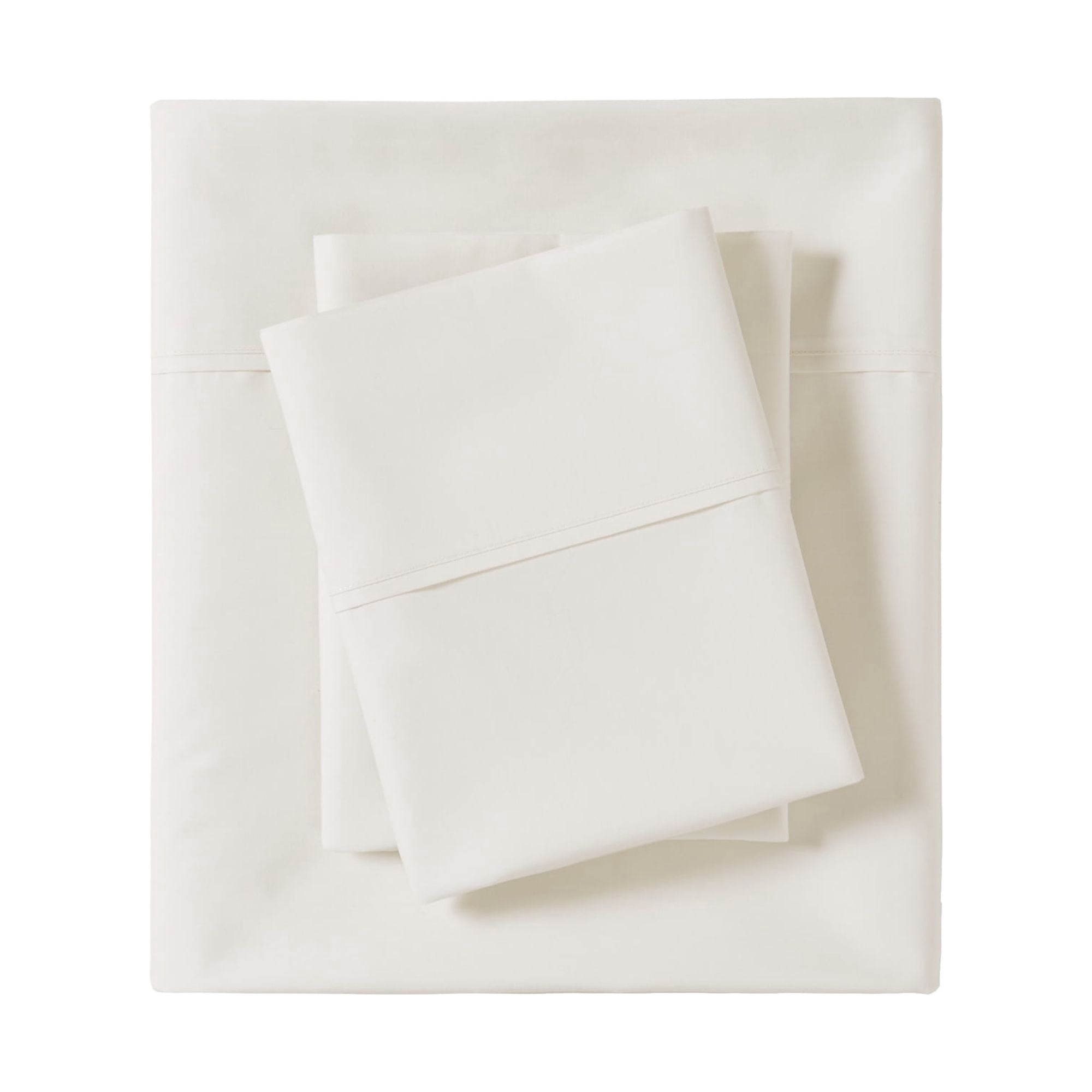 Comfort Classics 200 Thread Count Relaxed Cotton Percale Sheet Set, Ivory, Twin
