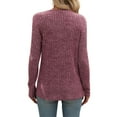thumbnail image 3 of SHIBEVER Womens sweater tops Ribbed slim fit long sleeve knit Pullover Top Square Neck solid color fall Shirt for women purple, 3 of 4