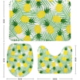 thumbnail image 2 of Non-Slip 3 Piece Bathroom Rug Set Pineapples Leaves Soft Contour Rug + Toilet Lid Cover + Bath Mat Bathroom Decor, 2 of 3