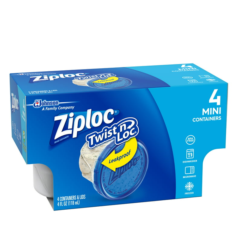 Ziploc® Twist 'n Loc Round BPA-Free Plastic Food Storage Container - 4  pack, 8 oz - Baker's