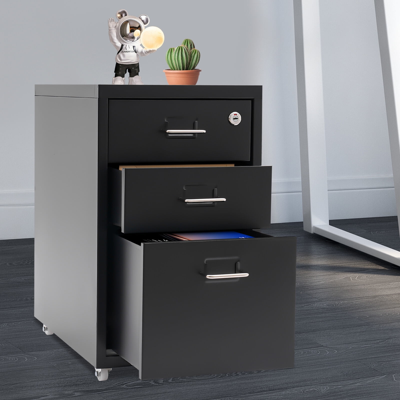 Cold-Rolled Steel Vertical File Cabinet, Electrostatic Spraying, Freestanding Drawer For Home Office To Organize Files, Toiletries, Crafts And Small Items