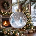 thumbnail image 7 of DefiDgd Lighted Clear Acrylic Christmas Ball Ornament,3D Miniature Snowy Winter Scene Hanging Bauble With Gold Cap for Xmas Tree Holiday Home Decor,Gift, 7 of 7