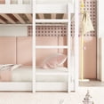 thumbnail image 4 of Jopath Twin Size Triple Rubber Wood Bunk Bed with Ladders, Guardrails Detachable Bunk Bed for Boys Girls White, 4 of 9