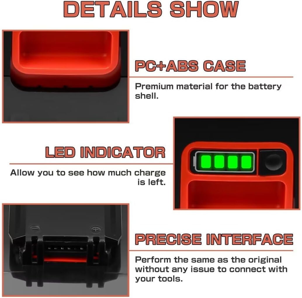 2Pack 40 Volt MAX 3.6Ah Lithium ion Replacement Battery Compatible with Black and Decker 40V Battery LBX2040 LBXR36 LBXR2036 LST540 LCS1240 LBX1540 LST136W 40V Cordless Power Tools