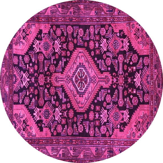 Ahgly Company Indoor Round Persian Pink Traditional Area Rugs, 8' Round