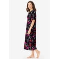 thumbnail image 3 of Dreams & Co. Plus Size V-Neck Short Sleeve Midi Cotton Sleep Shirt, 3 of 6