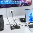 thumbnail image 3 of Conmutador HDMI Suejezt 8K 5x1 con control remoto IR 8K @60Hz 4K @120Hz, 3 of 8
