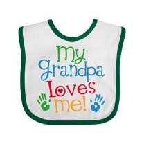 Inktastic Grandpa Loves Me Boys or Girls Baby Bib