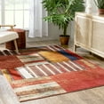 thumbnail image 6 of Well Woven Tulsa Hauser Retro Geometric Boxes & Lines Red Ivory 7'10" x 9'10" Area Rug, 6 of 8