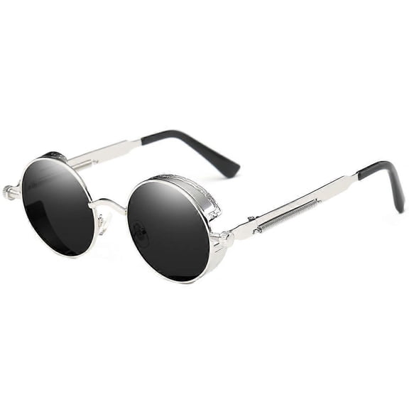 Round Metal Sunglasses Steampunk Men's and Women's Fashion Eyewear