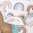 thumbnail image 6 of HESHENG Newborn Baby Girls Floral Summer Outfits Sleeveless Sling Romper Tops + Ruffle Shorts + Headband Clothes Set, White 0-3M(70), 6 of 9
