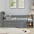thumbnail image 5 of Euroco Wood Twin Size Platform Bed with Drawers, House Bed with Storage and Ladder, Gray, 5 of 18