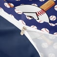 thumbnail image 4 of Manfei Sport Letter Monogrammed E Twin Bedding for Teens,Baseball Gamer Duvet Cover Set for Boys Girls,2pcs,No Comforter,Navy Blue Reversible,Breathable Home Decor, 4 of 6