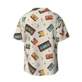 thumbnail image 4 of Balery Retro Vintage Tape Men's Casual Button Down Shirt Short Sleeve Textured Summer Cuban Beach Shirts-Large, 4 of 7
