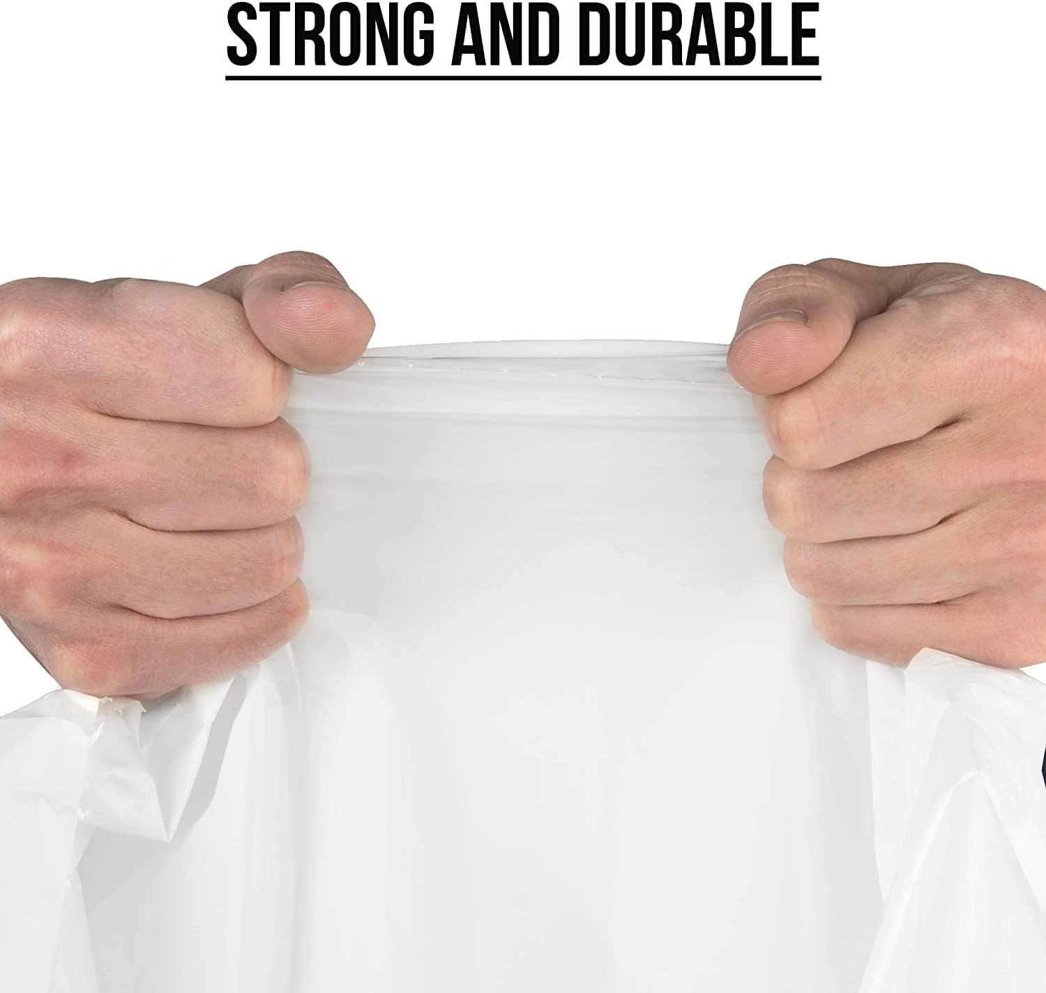 Commander 13 Gallon 0.72 MIL White Tall Kitchen Trash Bags - 24" x 27" - Pack of 100 - For Home, Kitchen, & Bathroom