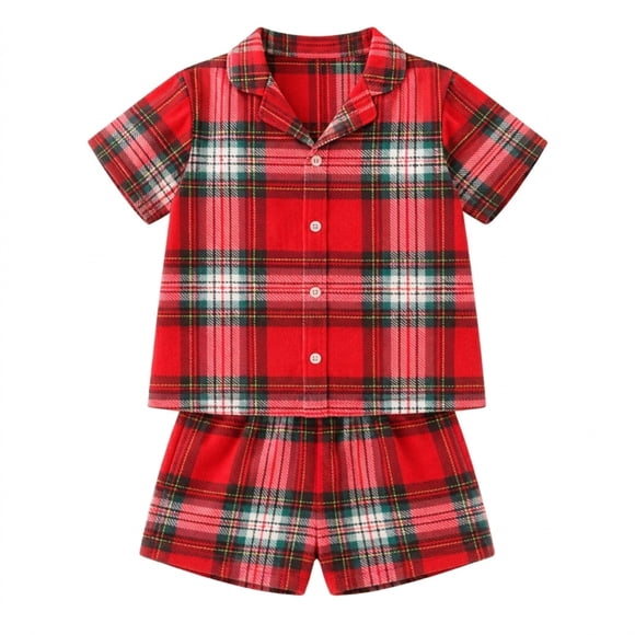 Pijama George para Bebé, Cuello Tipo Saco con Short Talla 2 Rojo, 2 Piezas