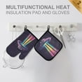 thumbnail image 4 of Yayeee Oven Mitts and Pot Holder Set of 2 Heat Resistant Kitchen Gloves Baking Hot Pad, Purple UFO, 4 of 5