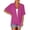 Hot Pink, variant on Women Knitted V-Neck Short Sleeve Cardigan Casual Boho Beach Loose Cover Up Tops Solid Summer Vacation, Purple L
