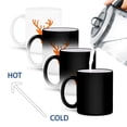 thumbnail image 4 of 3drose, Orange Deer Head Silhouette on White. Modern Country Stag with Antlers, 11oz Magic Transforming Mug, 4 of 7