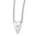 thumbnail image 1 of SS White Ice .01ct Diamond Heart Necklace 18 Inch, 1 of 3