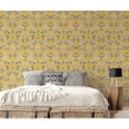 thumbnail image 2 of Galerie Wallcoverings  Bazaar Jungle Menagerie Damask Non-woven Metallic Wallpaper Roll 33 feet x 21 inches - Yellow, 2 of 5