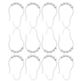 thumbnail image 3 of chidgrass 12 Pieces Shower Curtain Hooks Washroom Decorative Drape Rod Hangers Bathing Liners Rings Universal Household Toilet Hardware White, 3 of 8