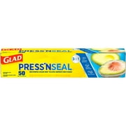 (2 pack) Glad Pressn Seal Food Plastic Wrap, 50 sq ft Roll