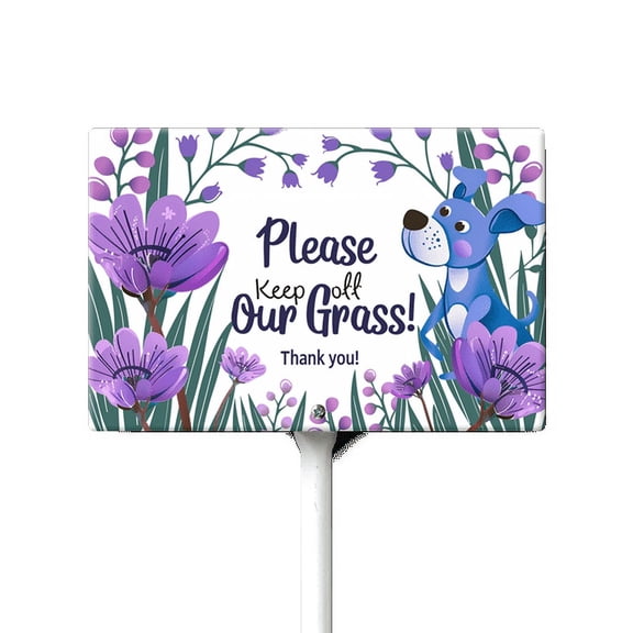 Eveokoki Please Keep Off Our Grass Sign, 12" x8" Stay Off Grass Aluminum Signs with Metal Stakes,UV Protected,Weatherproof,Fade Resistant,Easy to Mount