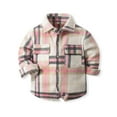 thumbnail image 3 of Elabch Toddler Kids Boys Girls Plaid Flannel Shirt Jacket Long Sleeve Lapel Button Down Pocketed Shirts Regular Fit Casual Fall Winter Coat, Sizes 2-8Y, 3 of 9