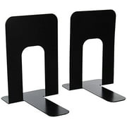 School Smart Polyurethane Base Steel Jumbo Non-Skid Bookend Set, 6 X 9 in, Black, Set of 2