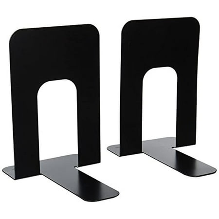School Smart Polyurethane Base Steel Jumbo Non-Skid Bookend Set, 6 X 9 in, Black, Set of 2