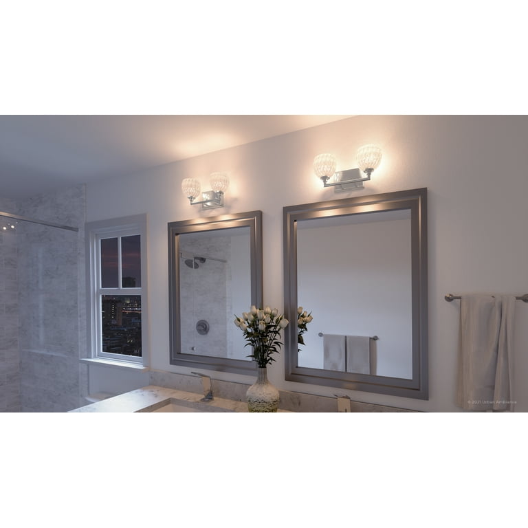 UQL2620 Crystal Bathroom Vanity Light, 6.25H x 12.5W, Brushed Nickel –  Urban Ambiance
