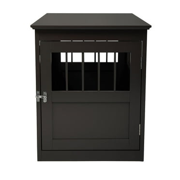 Barara KingWood Dog Crate Furniture, End Table Designed Dog Kennel with Side Slats, Brown