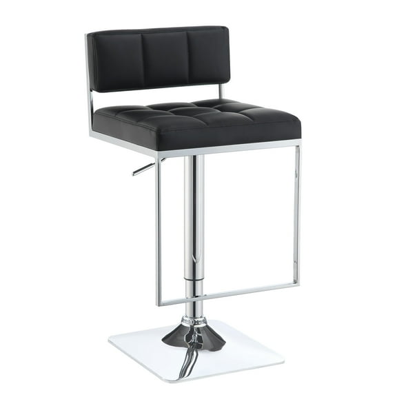 Adjustable Contemporary Metal Bar Stool  Black & Silver