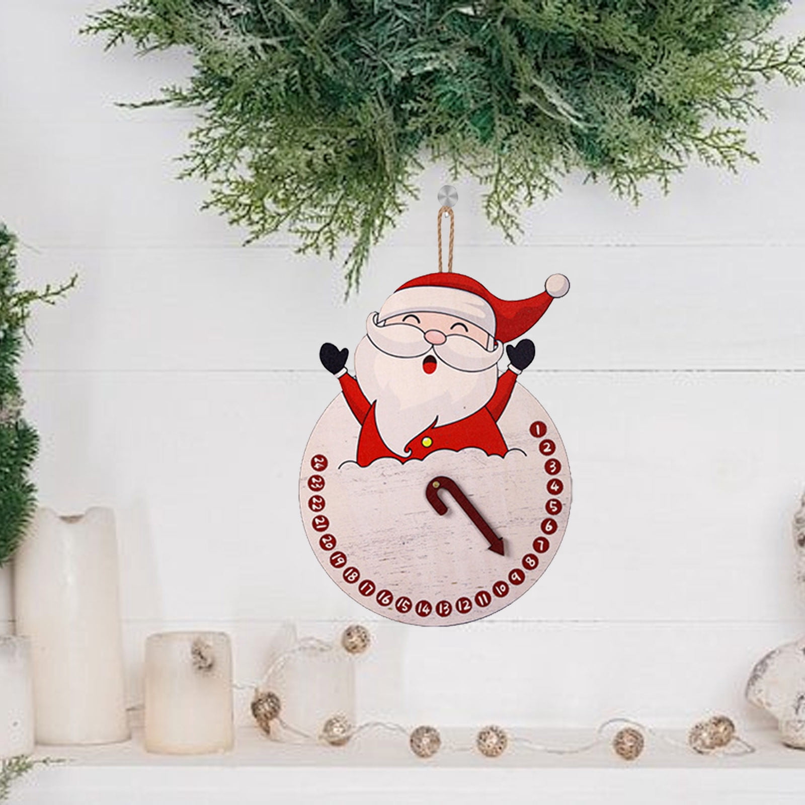 Calendrier De L'Avent En Bois Réutilisable - Compte à Rebours Noël 24 Jours - 45 Cm - Décoration De Table Fête