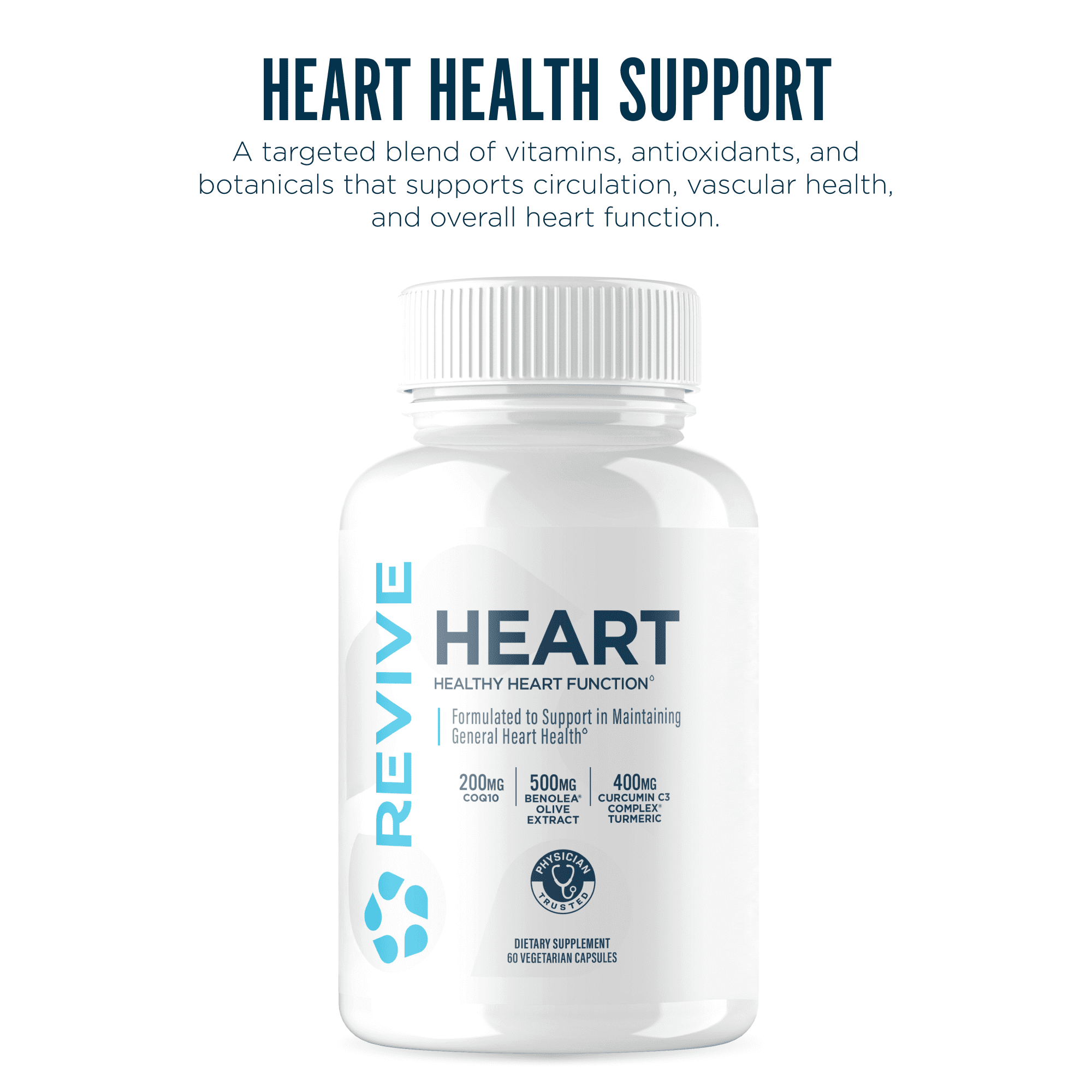 Revive MD Heart Support Dietary Supplement Capsules, 60 Capsules