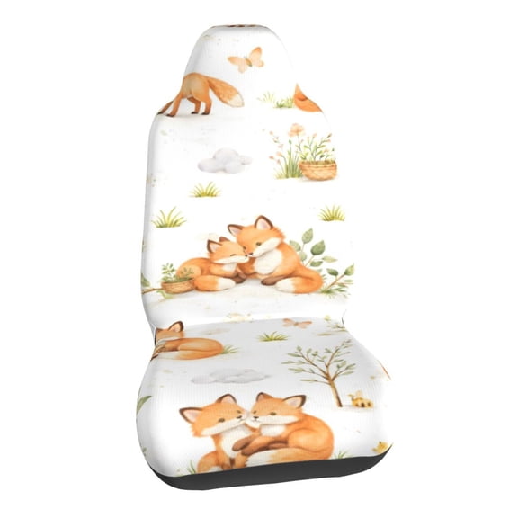 Cute Fox Woodland Car Seat Covers Stretch Car Seat Protectors Universal Fit